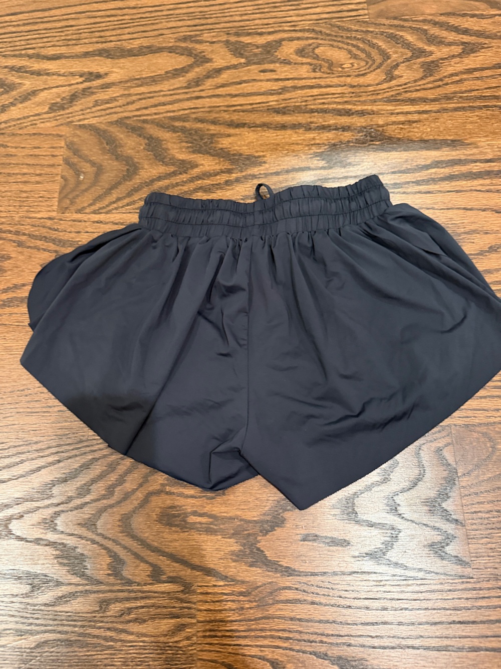 Girls Black Elastic-Waist Active Shorts